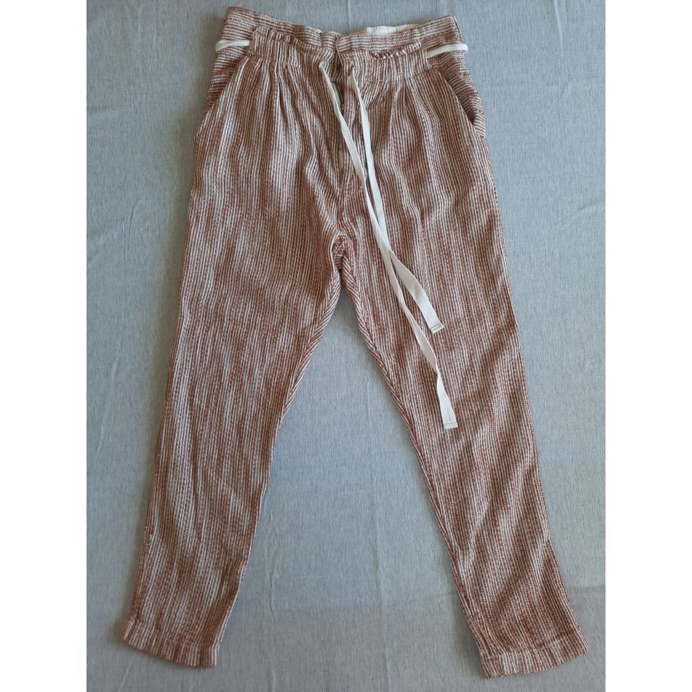 Free People Woman 4‎ Stretch Ankle Stripes Jogger Drawstring Canvas BOHO Pants